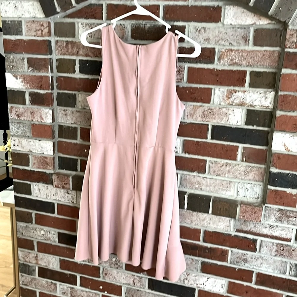 TEEZE ME Blush Pink Sleeveless Fit & Flare V-Neck Ruffled Dress NWOT - Picture 6 of 8